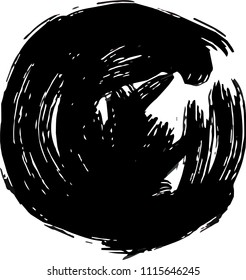 Black Circle drawn with brush