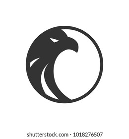 Black circle eagle logo template