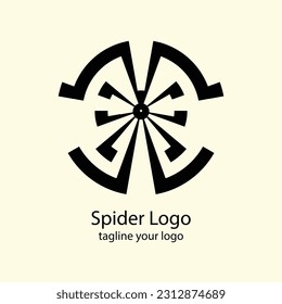 black circle flat spider logo
