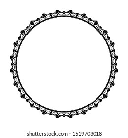 black circle frame from alloy lines and dots or circles, retro frame, classic frame, vintage frame with white isolated background.