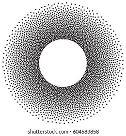 black  circle frame halftone dots design element 
