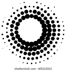 black  circle frame halftone dots design element 