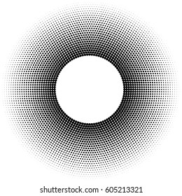 black  circle frame halftone dots design element 