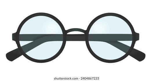 Gafas de círculo negro. ilustración vectorial