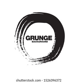 black circle grunge background, vector illustration