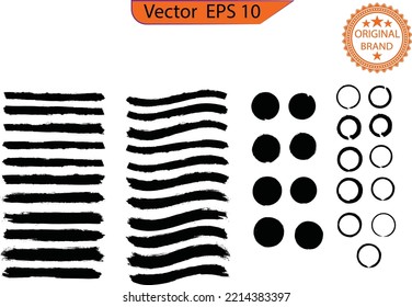  Black circle. Grunge Round Shape. Abstract round frame design, grunge round shape, banner stroke with black color isolated on transparent background, eps 10