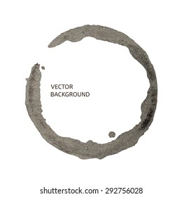 Black circle hand drawn with ink. Vector background with place for your text