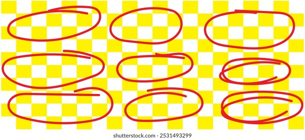 Black circle highlight, pen ovals doodle. Marker ellipses frames in sketch style. Hand drawn vector illustration isolated on white background