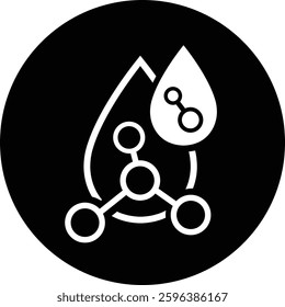 Black Circle Hyaluronic Acid Active Ingredients Icon for Beauty Products