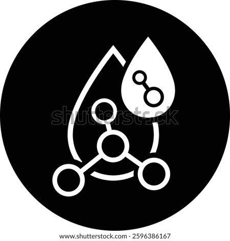 Black Circle Hyaluronic Acid Active Ingredients Icon for Beauty Products
