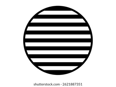 Black circle icon with horizontal black bars