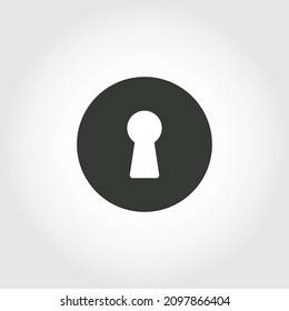 Icono de círculo negro con silueta de bloqueo simple