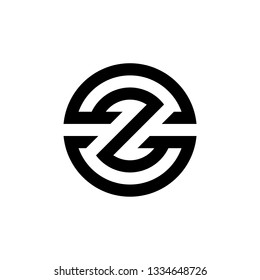 black Circle initial Letter Z Logo Design Inspiration