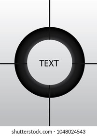 The black circle is like a wheel and there is a circle space to write the text.