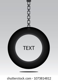 The black circle is like a wheel and there is a circle space to write the text.