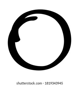 black circle line brush hand drawn, scribble paint black stroke circle shape, ink art line doodle sketch, circle shape paintbrush symbol