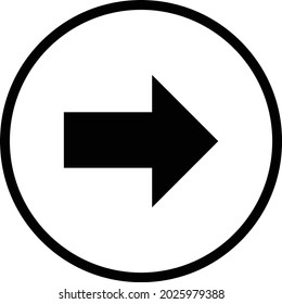 a black circle line in the middle of which there is a black arrow.  can be used for anyone, anytime, anywhere, any industry, any field, and any media. 