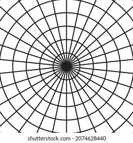 Black circle line radar on the white background. Vector illustration.