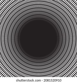 Black circle line radar on the white background. Vector illustration.