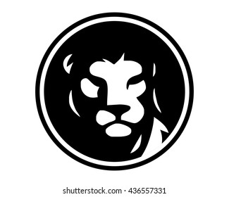 black circle lion leo image vector icon logo