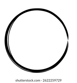 Sello dibujado a mano del logotipo del círculo negro 