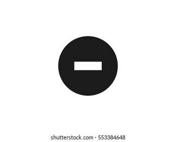 Black circle minus icon vector illustration on white background