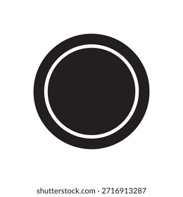 Círculo negro Sin cámara Icono simple sobre fondo blanco
