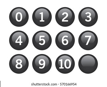 Black circle with numbers inside on white background