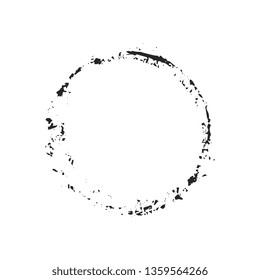The black circle on a white background. Smear of texture brush.