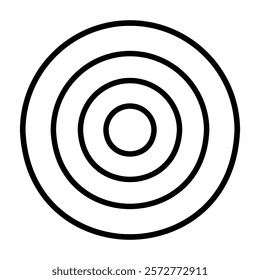 Black circle on white background. Black line goal