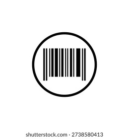 Black in circle on white background product code scan code