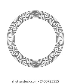 Black circle ornament border. Vector illustration.