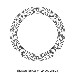 Borde ornamento de círculo negro. Ilustración vectorial.