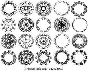 black circle ornament design on white background