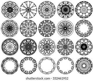 black circle ornament design on white background