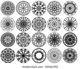 black circle ornament design on white background