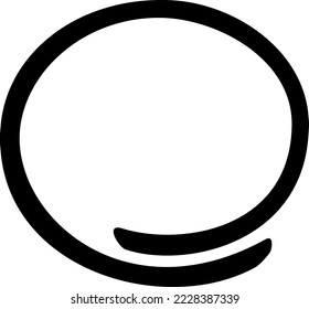 Black circle, pen draw. Highlight hand drawing circle isolated on background. Handwritten black circle. For marking text, numbers, marker pen, pencil, logo and text check, vector illustration