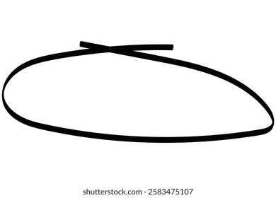 black circle , pen drawn. Highlight hand drawing circle . Handwritten highlighter black circle for marking text, numbers, marker pen, pencil. black highlighter oval.