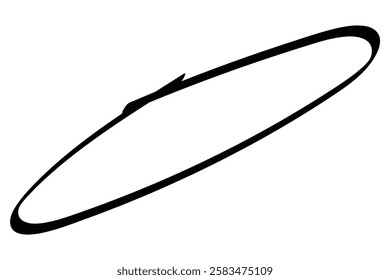 black circle , pen drawn. Highlight hand drawing circle . Handwritten highlighter black circle for marking text, numbers, marker pen, pencil. black highlighter oval.