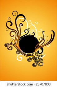 Black circle with rattan.