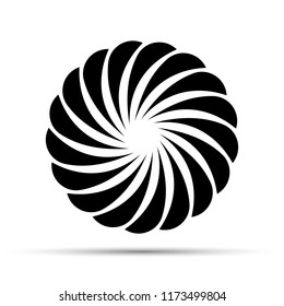 Black circle and round crescent logo