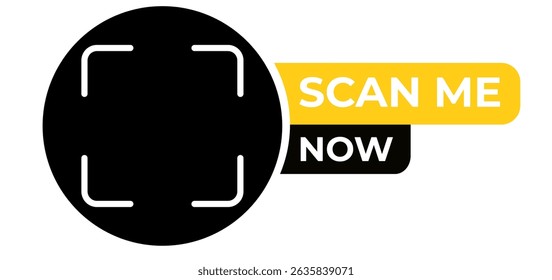 Black Circle Scan Me Now QR Code Graphic Design