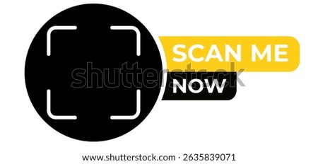 Black Circle Scan Me Now QR Code Graphic Design