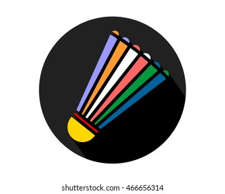 black circle shuttlecock icon sports equipment tool utensil image vector