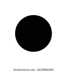 Black Circle Silhouette Isolated on White Background - Minimalist Geometric Shape Icon