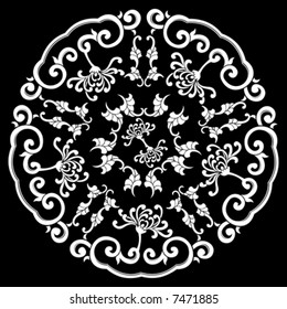 Black Circle Silhouette Ornament