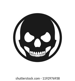 Black Circle Skull Death Face Symbol Design