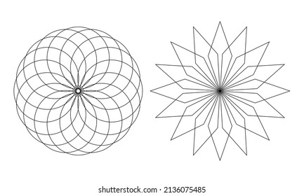 black circle and square texture on white background