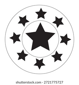 Icono negro de la estrella del círculo en el fondo blanco. estilo plano. Icono negro de la estrella del círculo para su diseño del Sitio web, logotipo, App, UI.