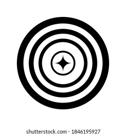 Black circle target on white background